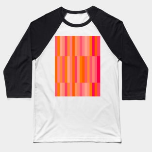 Pink and Orange, Geometric, Block, Stripes Baseball T-Shirt